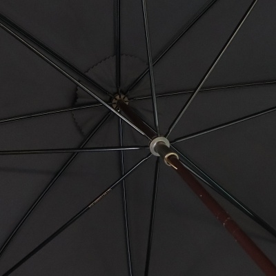 Fox Umbrellas GT1 Light Grain Black Umbrella with Ash Crook Handle